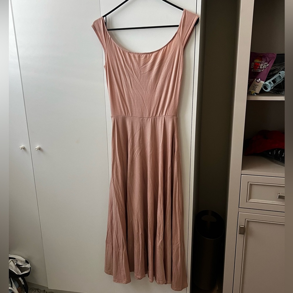 reformation midi dress - jersey material, size 0, pink